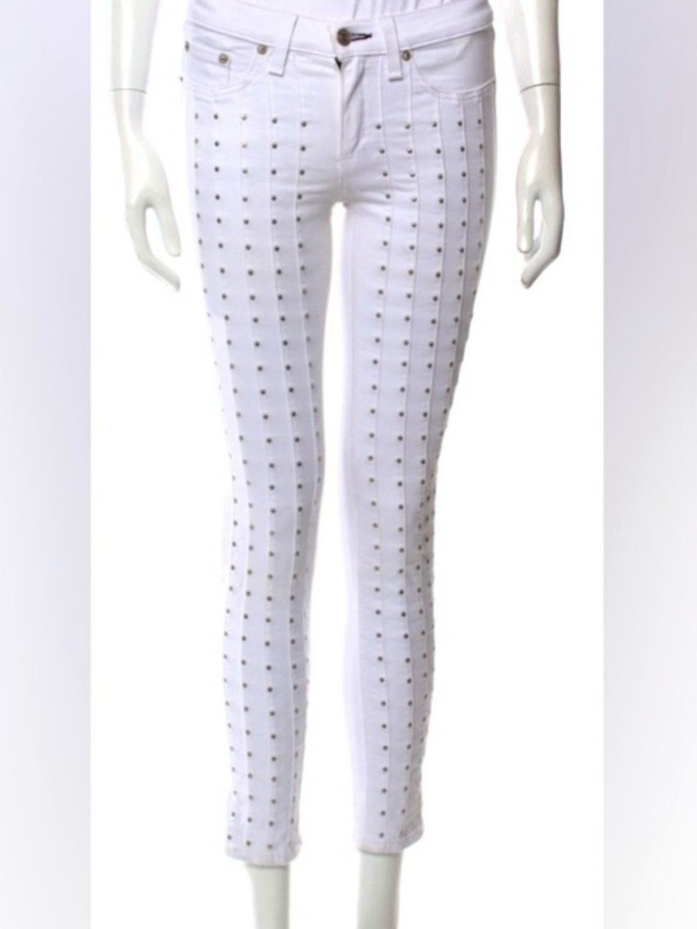 Rag & Bone White Studded Jean 26